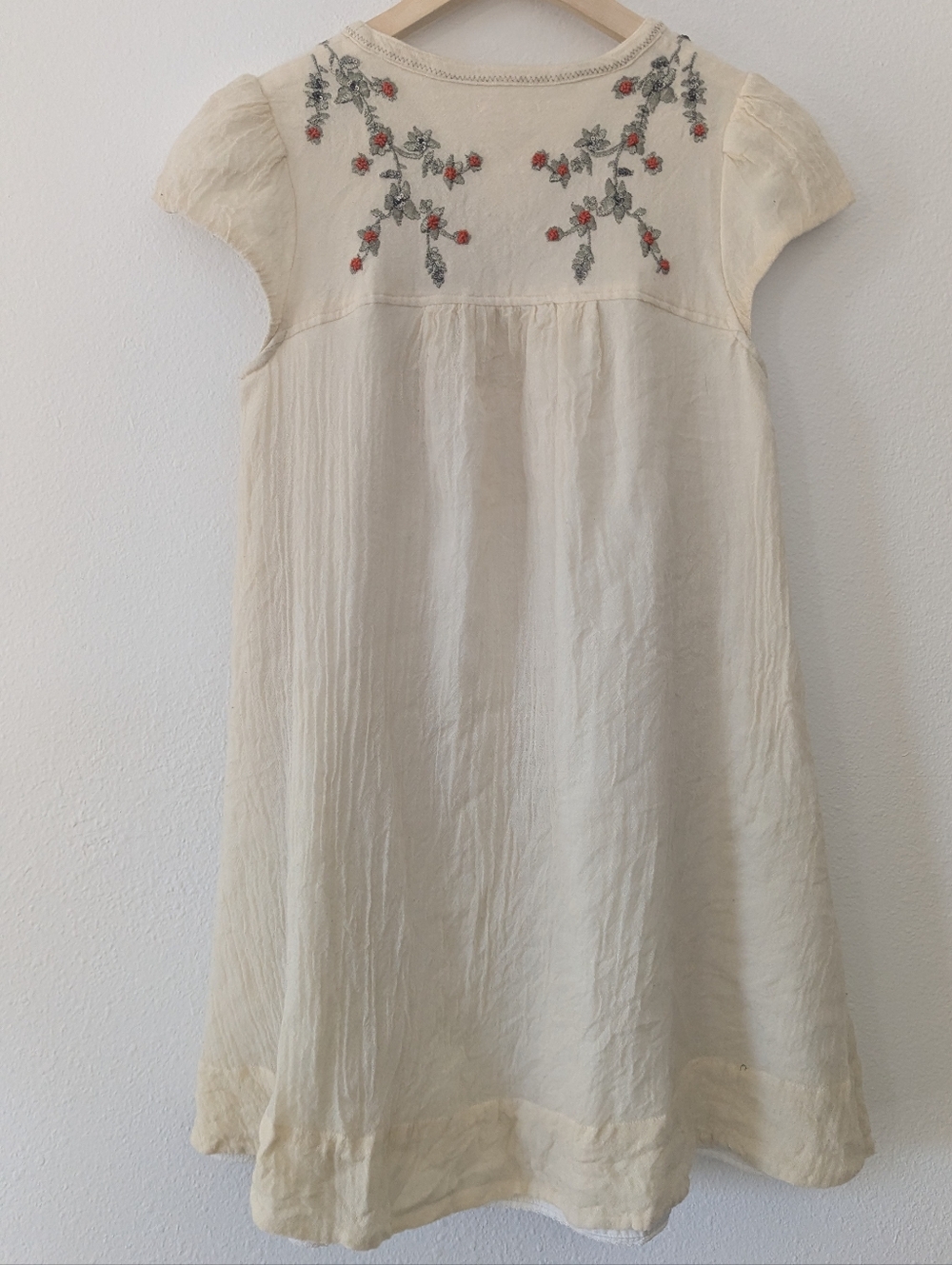 Meadow Rue Cream Embroidered Button-Front Dress - Picture 8 of 12